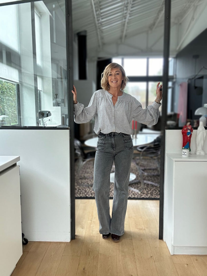 Blouse Ambrine rayures grises