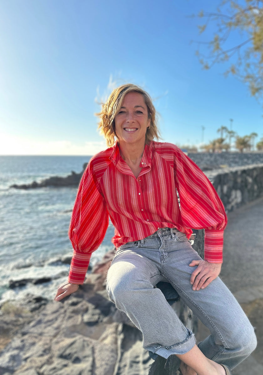 Blouse Constance rayures rouges