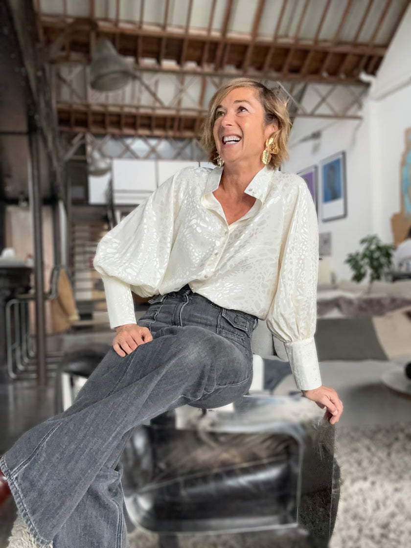 Blouse Constance jacquard écru