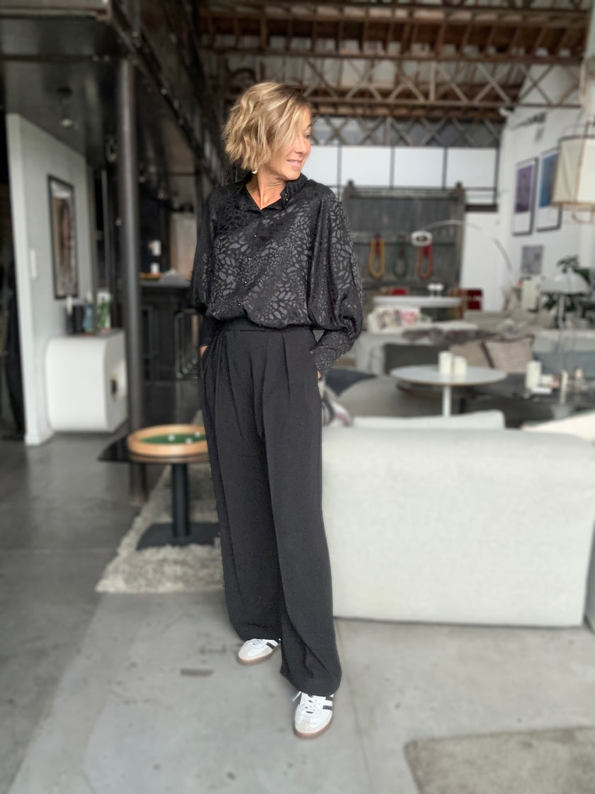 Blouse Constance jacquard noir (disponible taille 0, la dernière !)