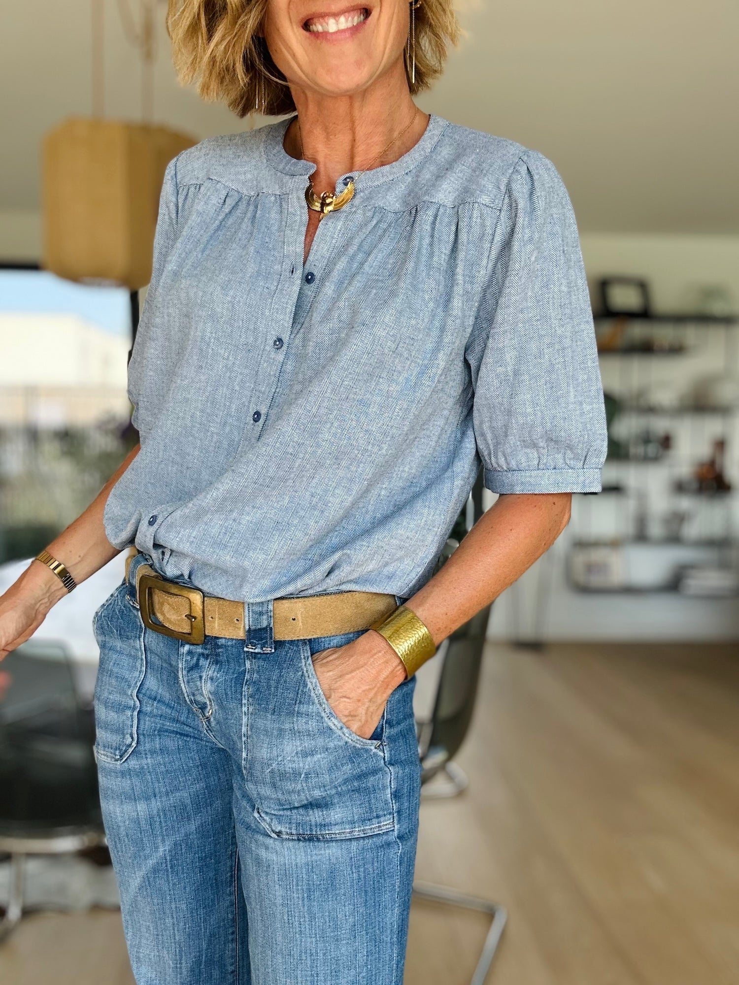 Blouse Ambrine bleu ciel (épuisée)