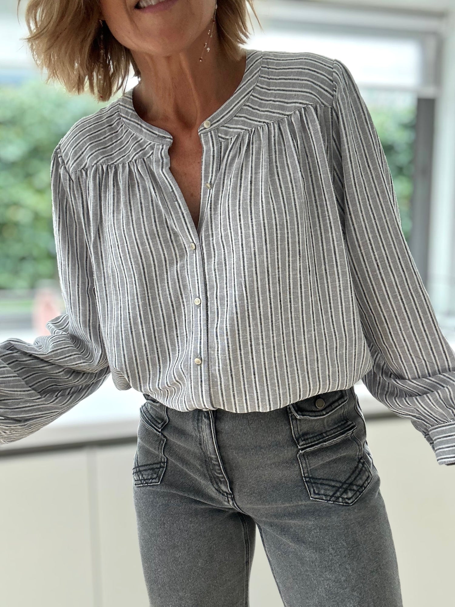 Blouse Ambrine rayures grises