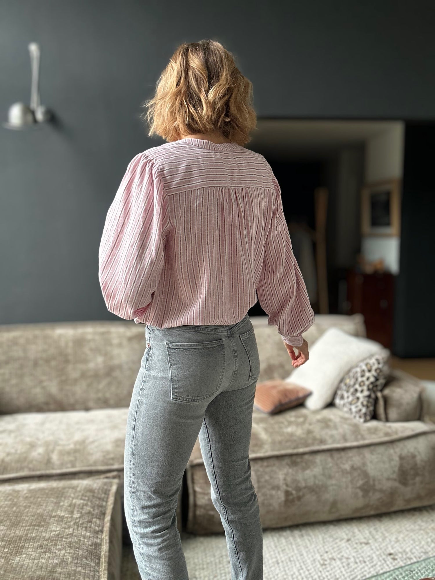 Blouse Ambrine rayures roses (épuisée)