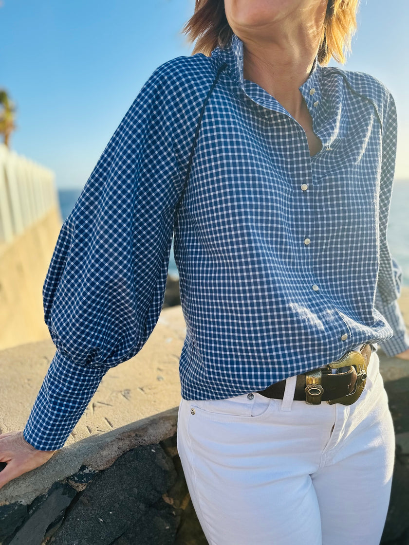 Blouse Constance carreaux bleus (épuisée)