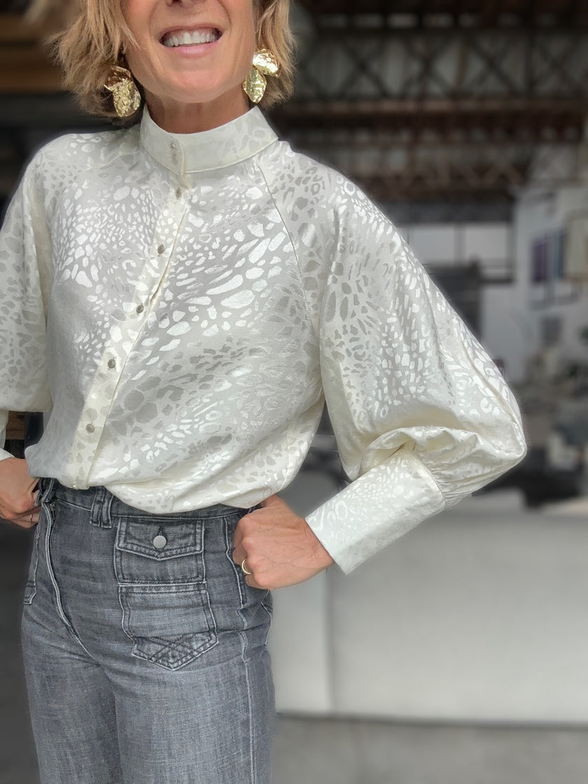 Blouse Constance jacquard écru