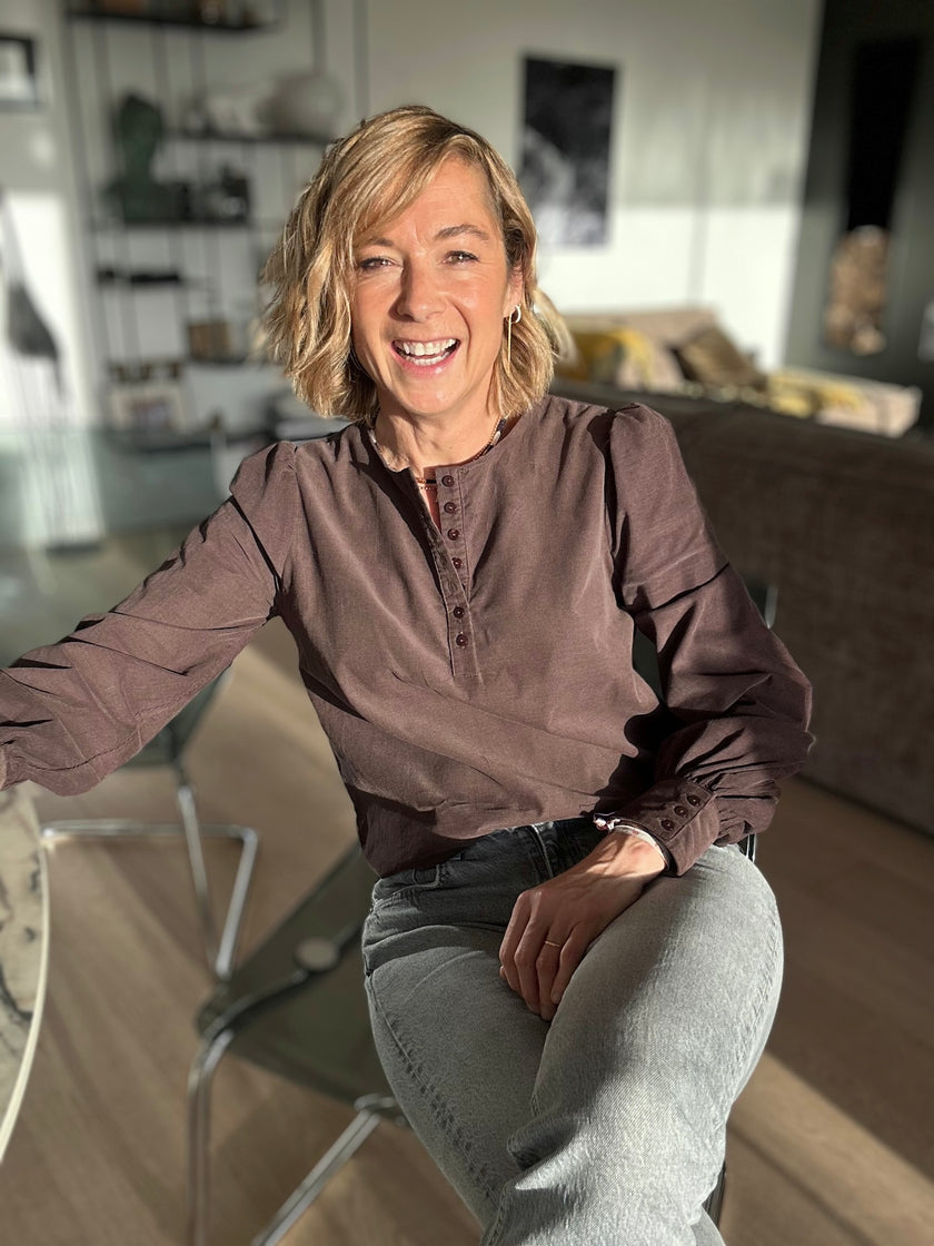Blouse Lior velours chocolat