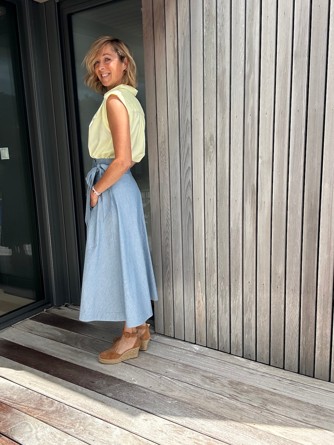 Jupe Victoire rayures bleues
