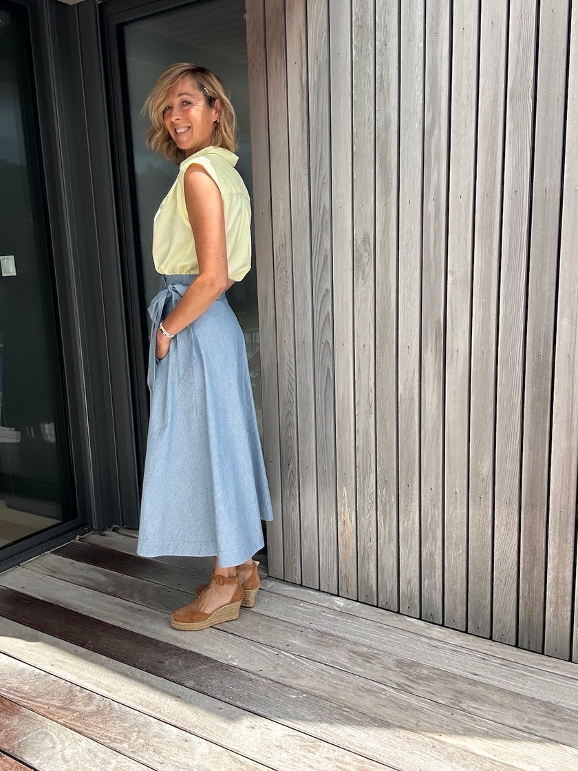 Jupe Victoire rayures bleues