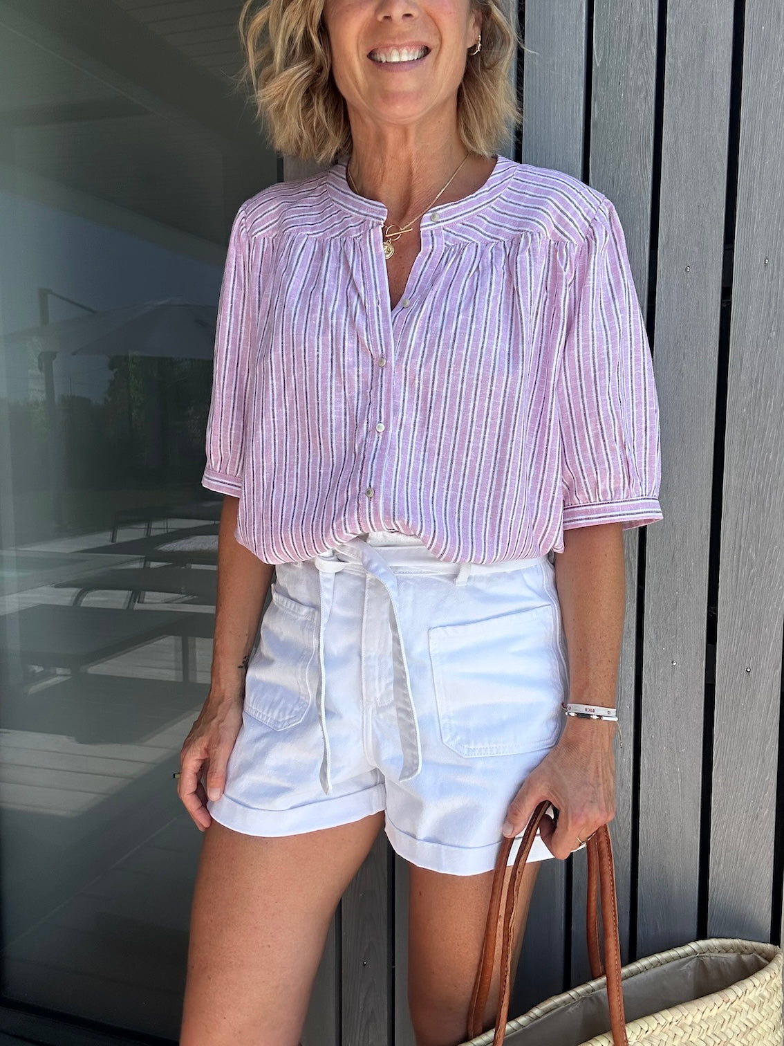 Blouse Ambrine rayures roses (disponible taille 2)