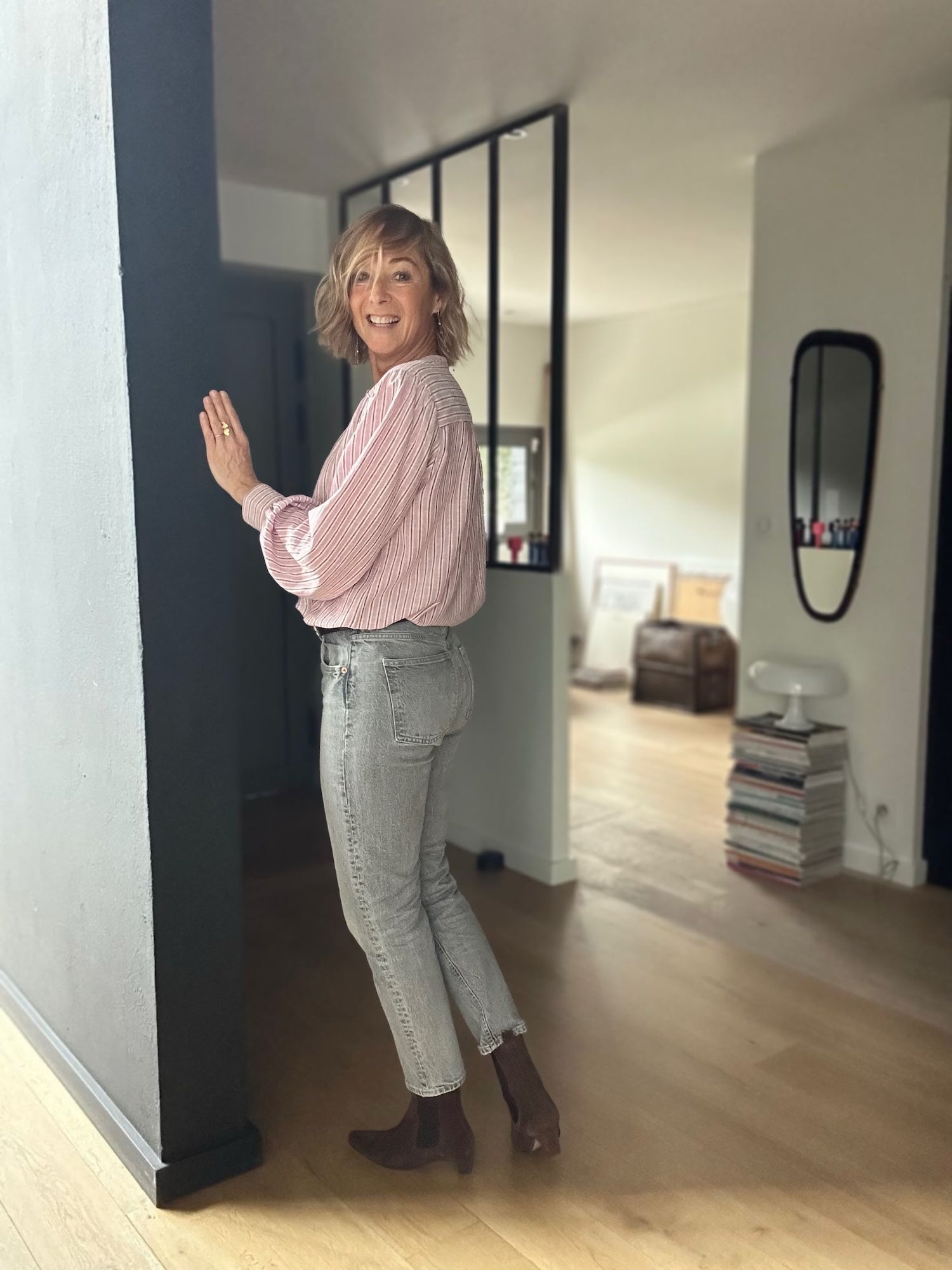 Blouse Ambrine rayures roses (épuisée)