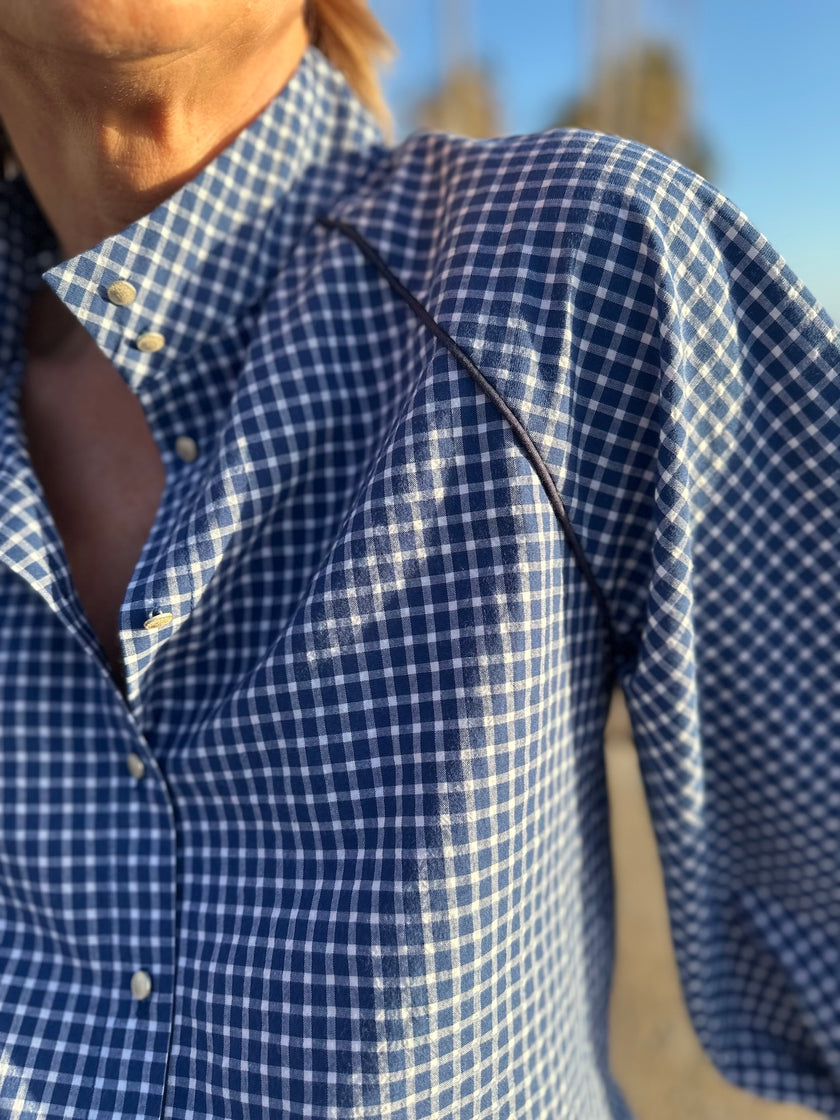 Blouse Constance carreaux bleus (épuisée)