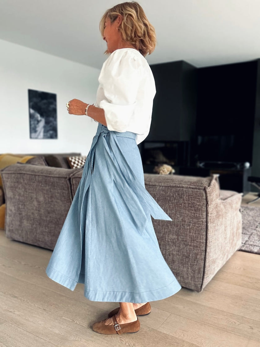 Jupe Victoire rayures bleues