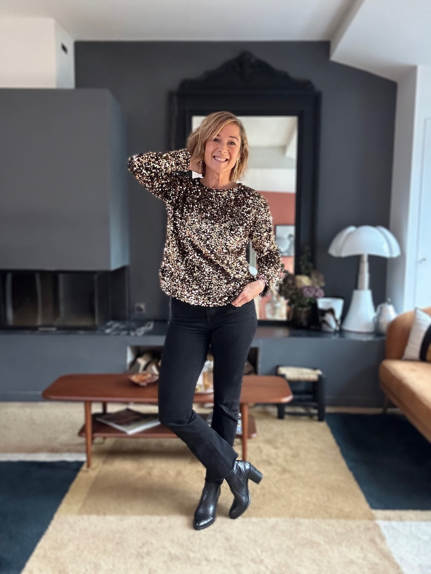 Sweat Sam paillettes doré (épuisé)