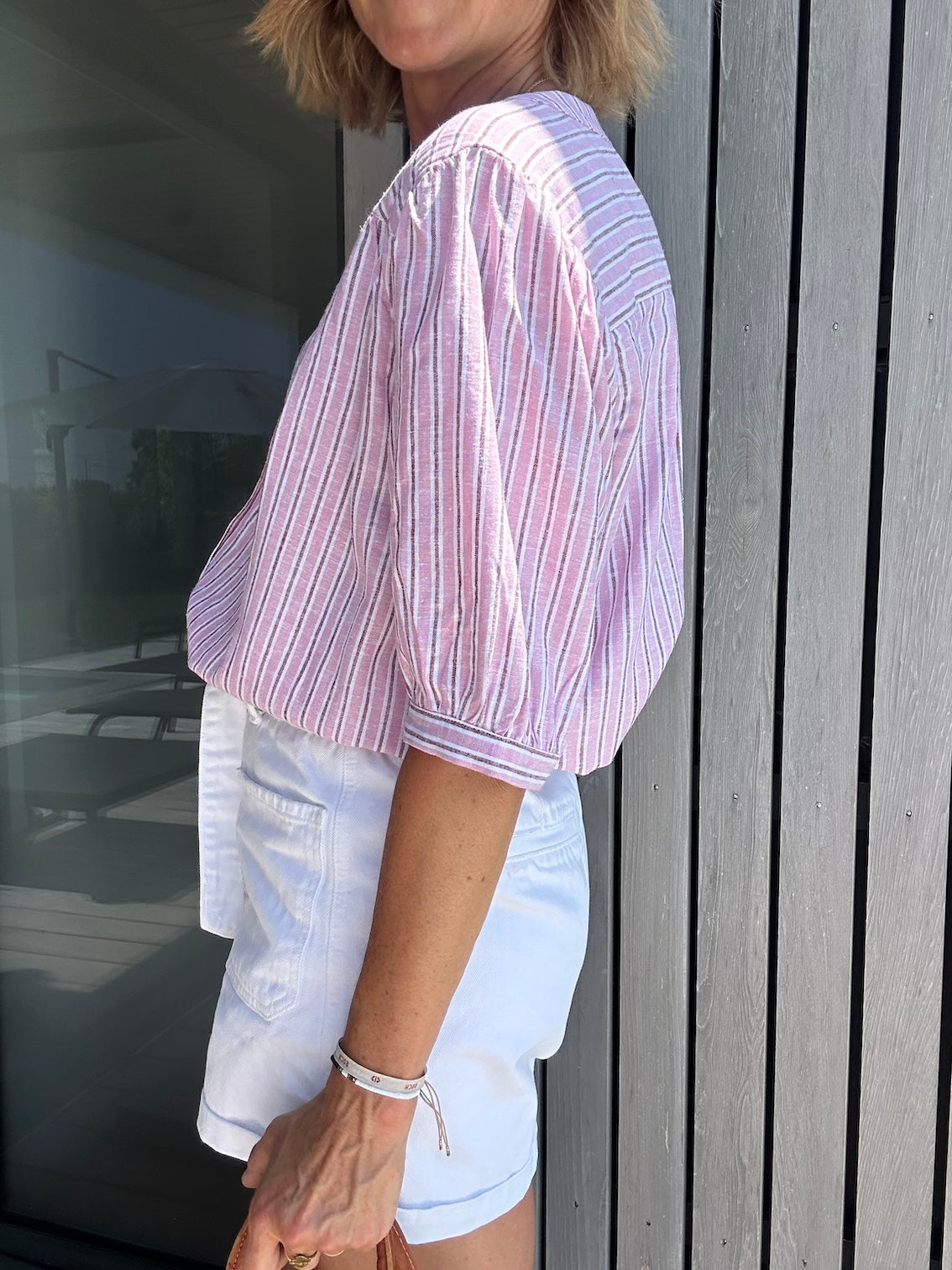 Blouse Ambrine rayures roses (disponible taille 2)