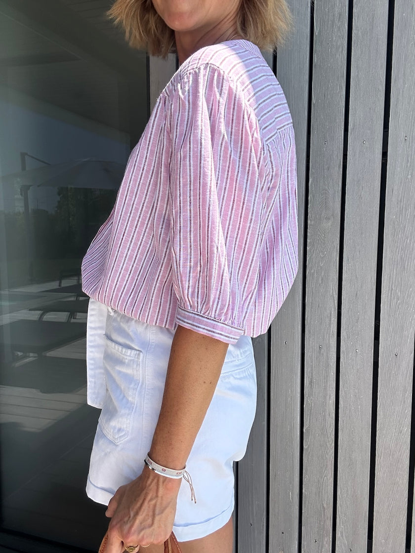 Blouse Ambrine rayures roses (disponible taille 2)