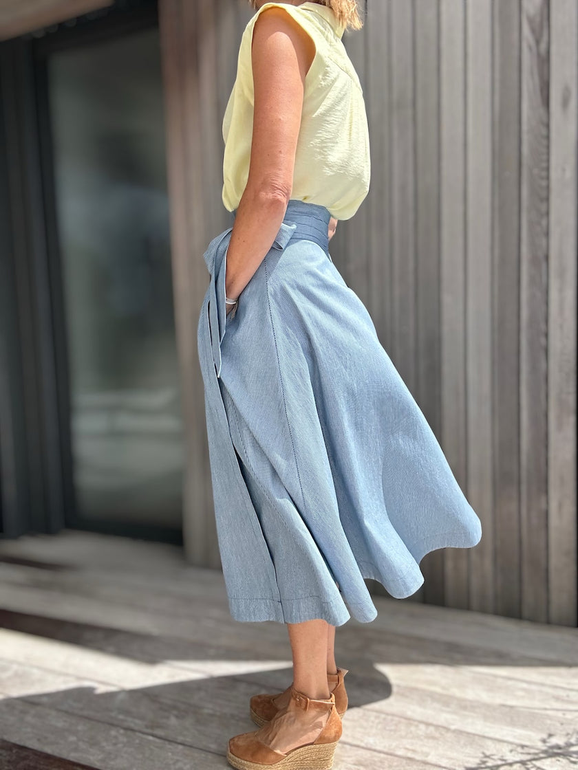 Jupe Victoire rayures bleues