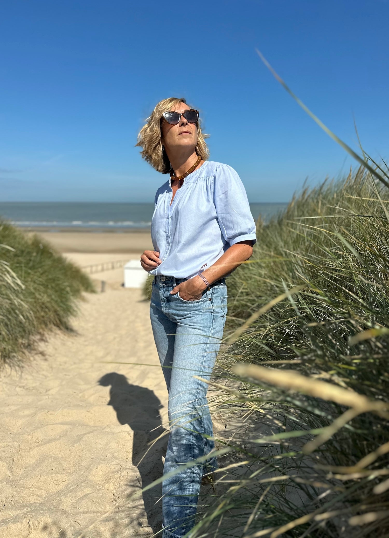 Blouse Ambrine bleu ciel (disponible taille 2, 3 et 4)