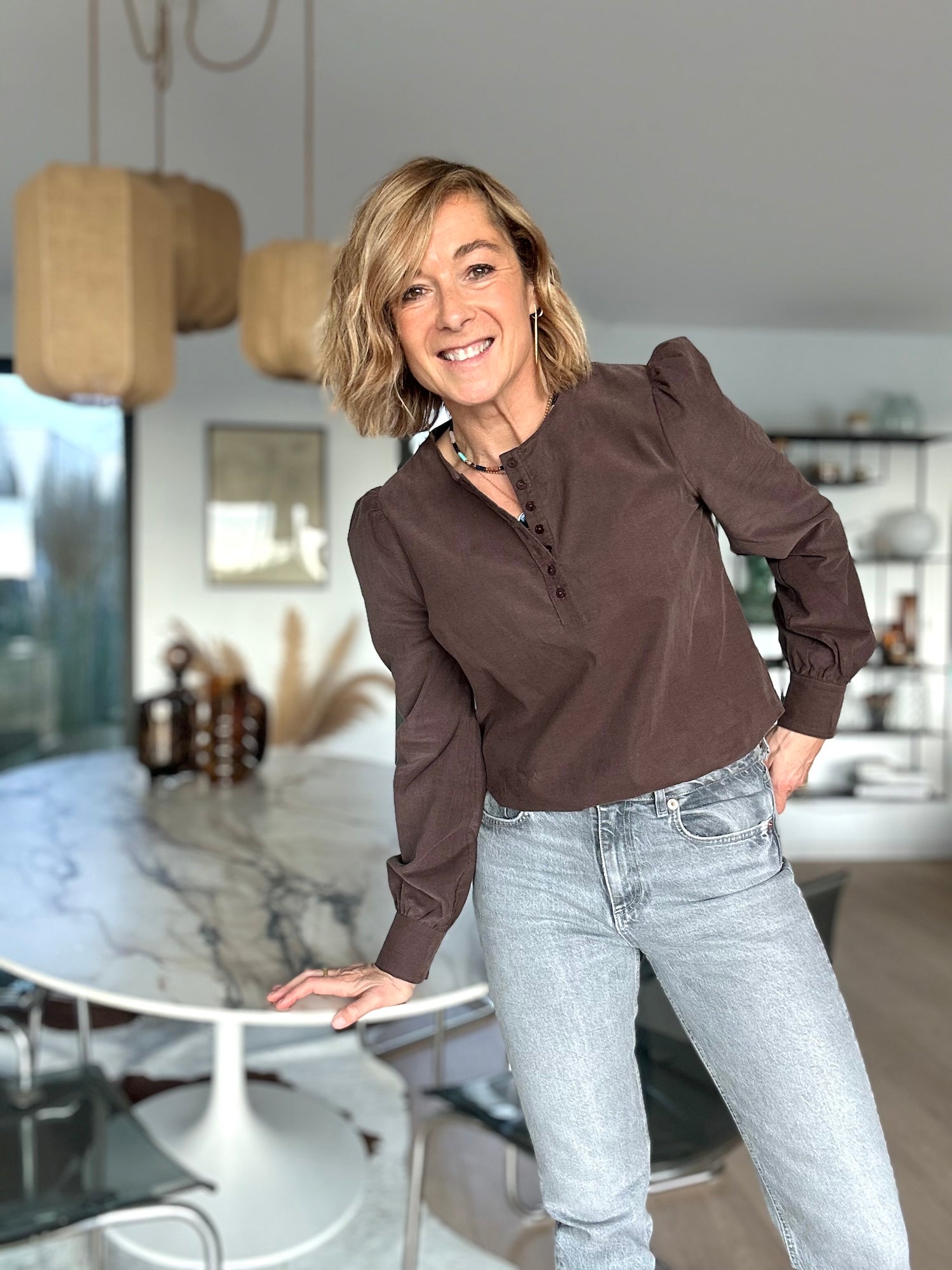 Blouse Lior velours chocolat