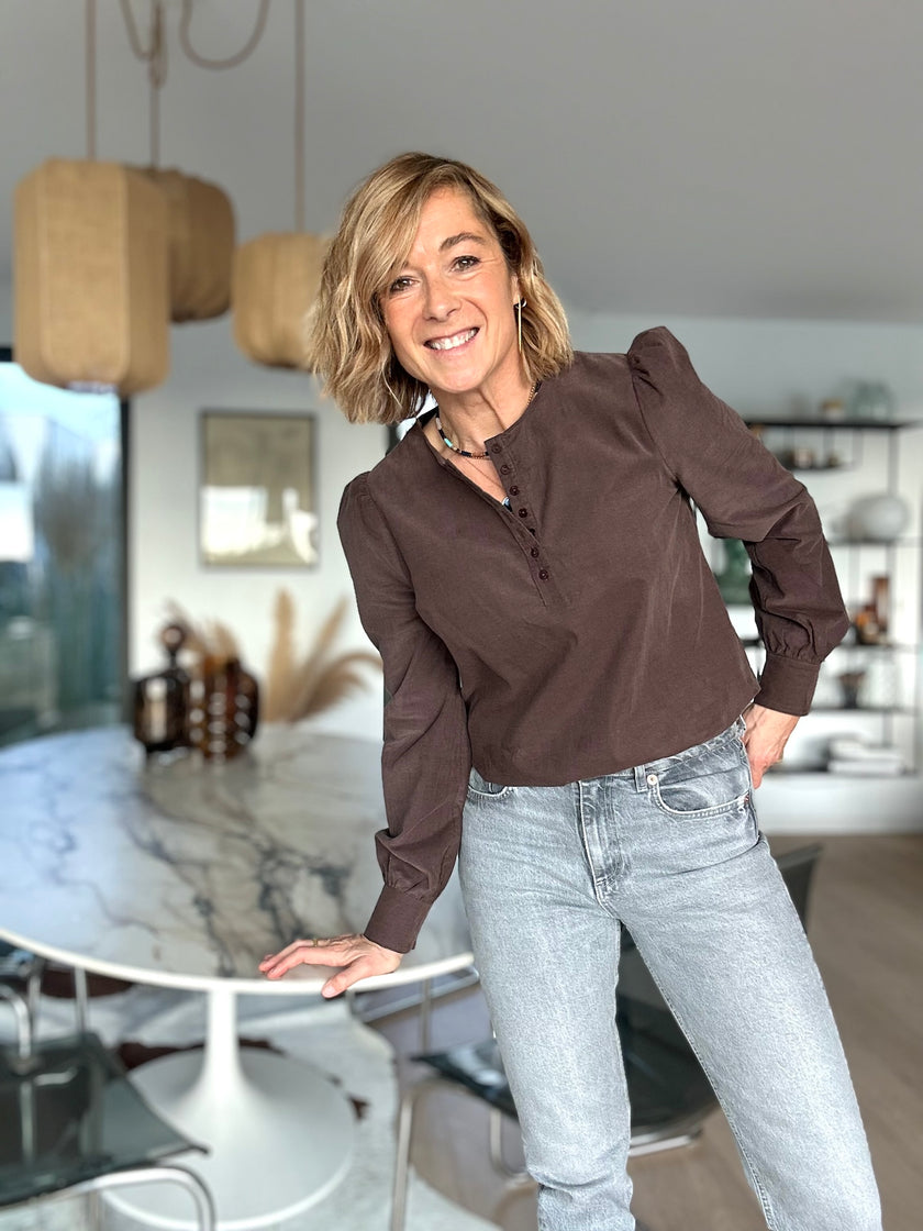 Blouse Lior velours chocolat