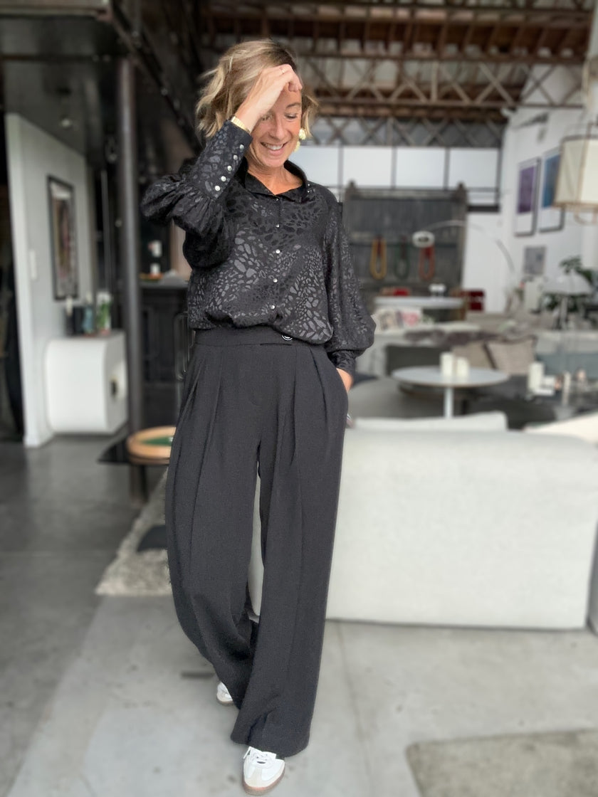 Blouse Constance jacquard noir (disponible taille 0, la dernière !)