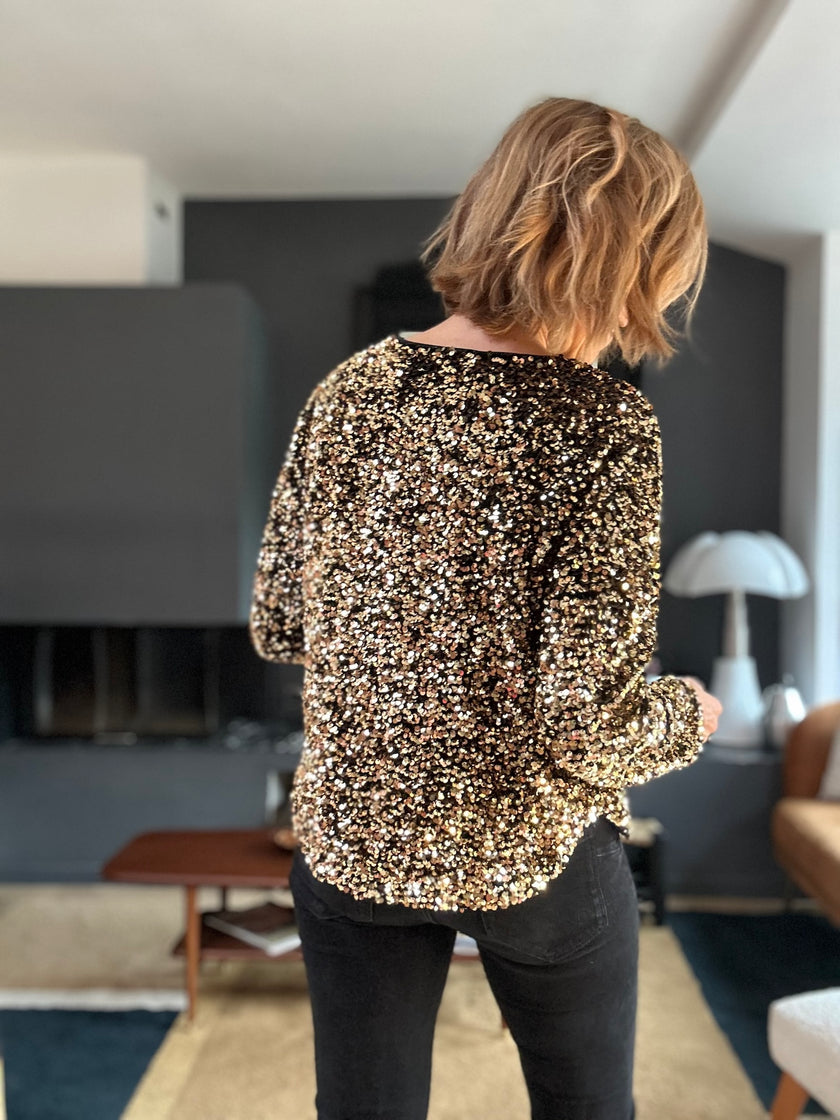 Sweat Sam paillettes doré (épuisé)