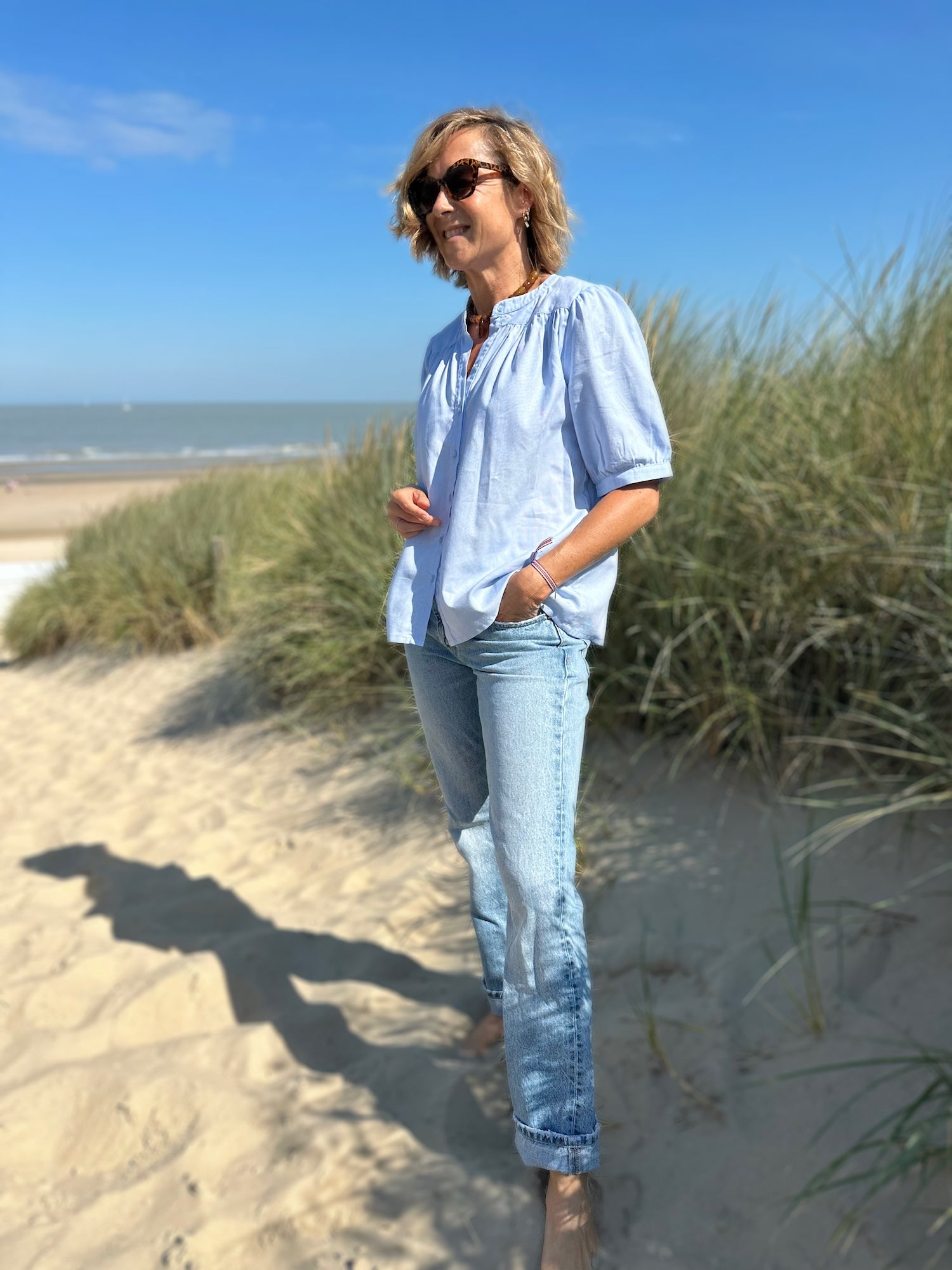 Blouse Ambrine bleu ciel (disponible taille 2, 3 et 4)