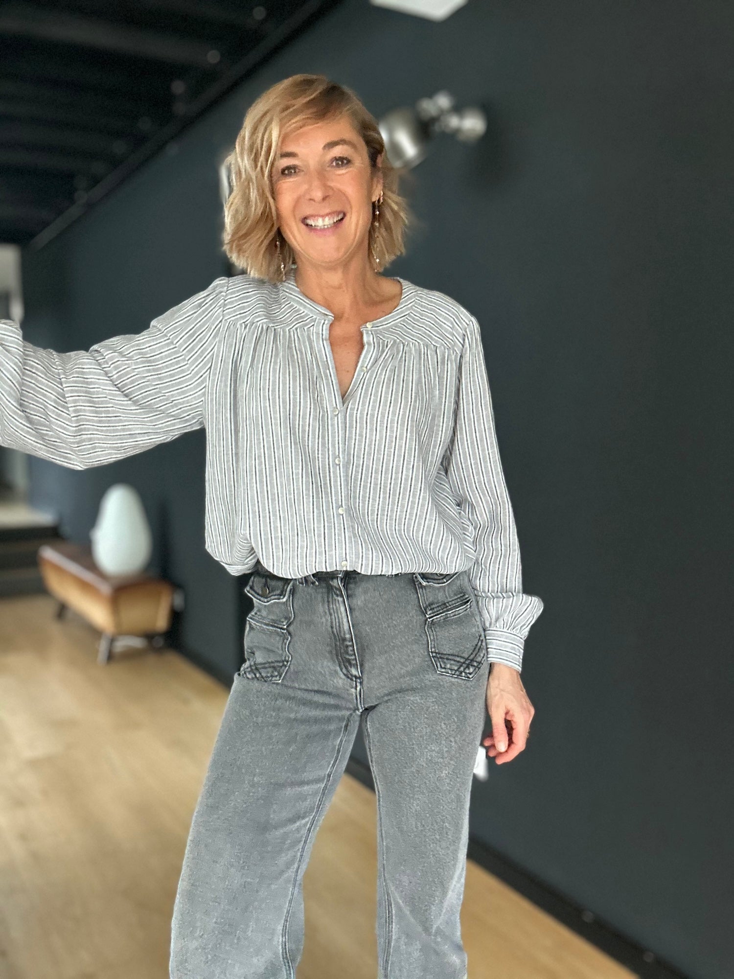 Blouse Ambrine rayures grises