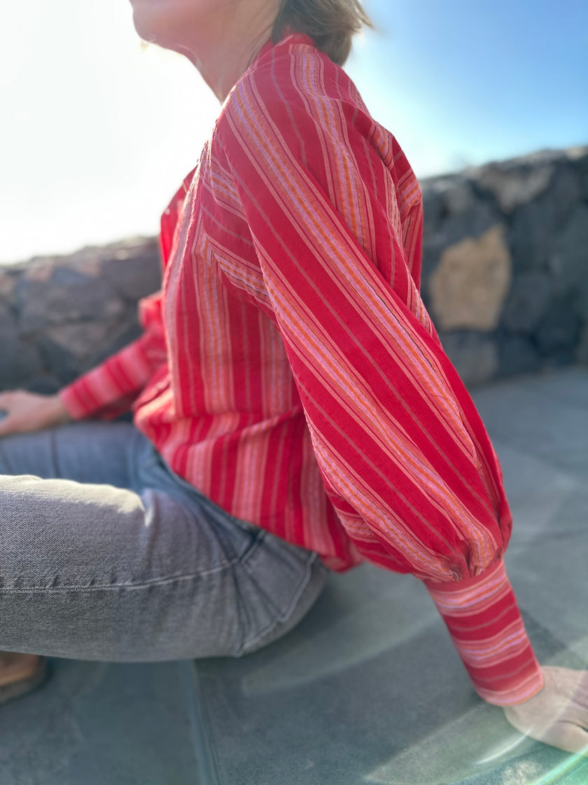 Blouse Constance rayures rouges