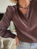 Blouse Lior velours chocolat