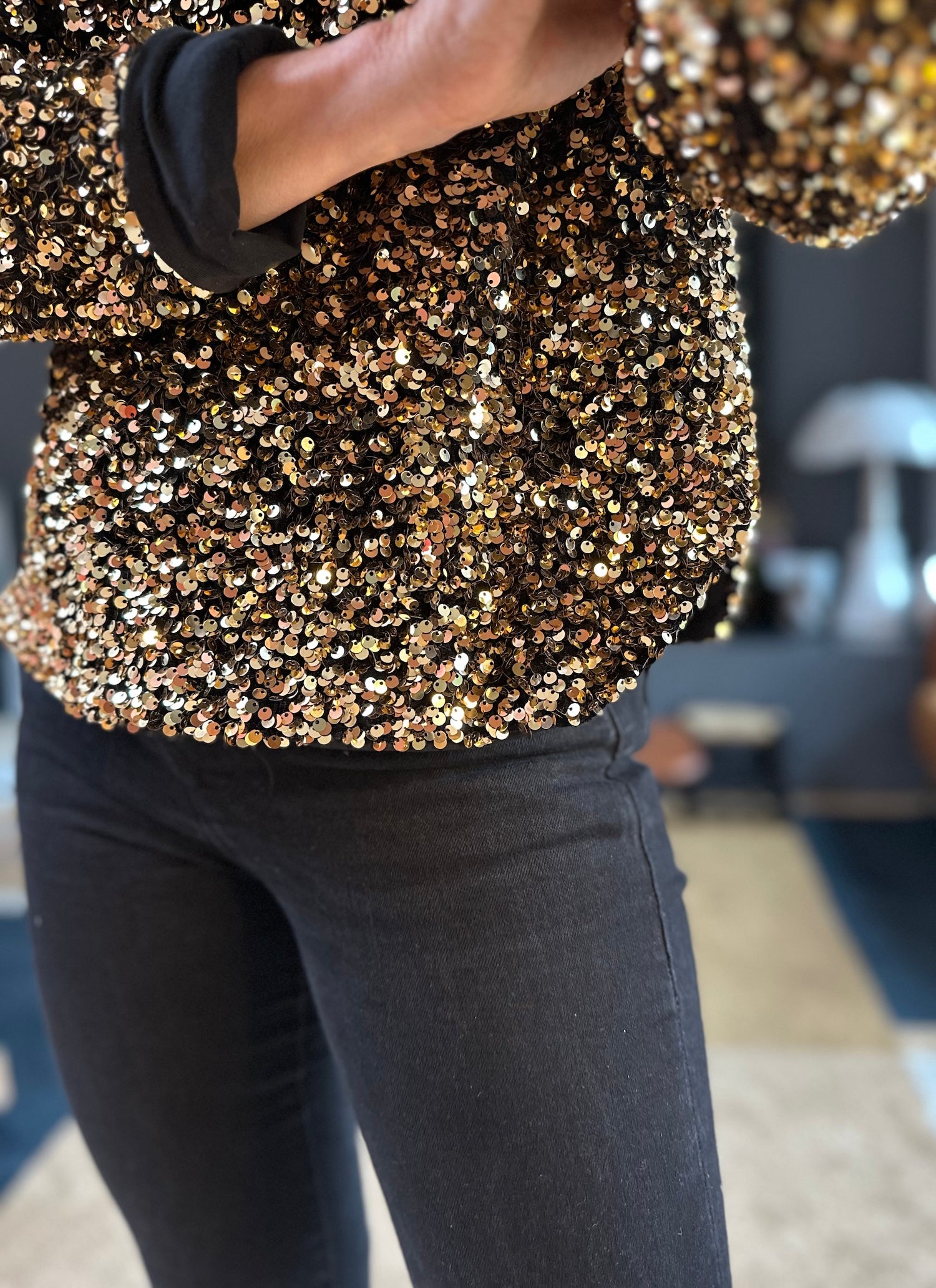 Sweat Sam paillettes doré (épuisé)