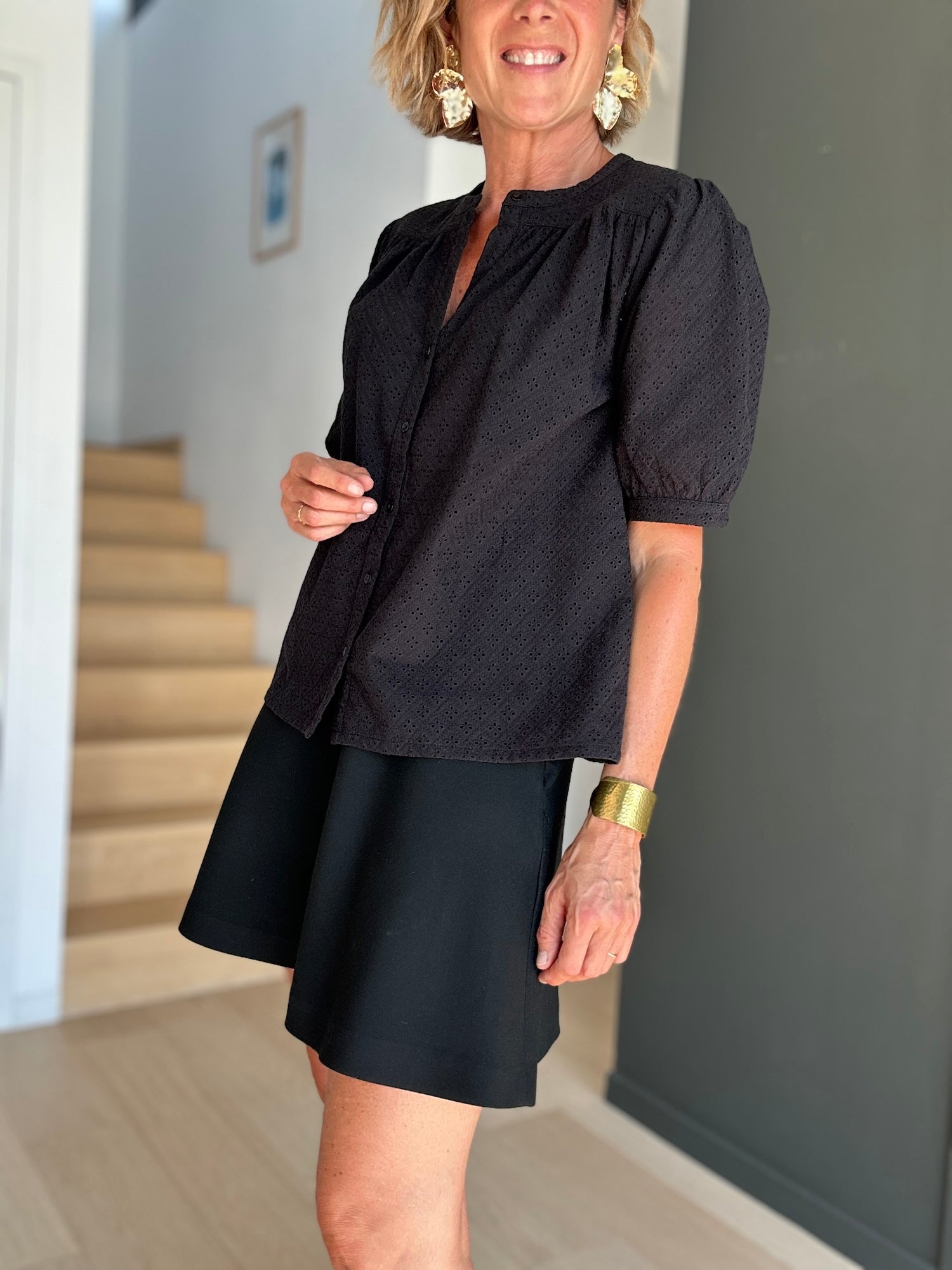 Blouse Ambrine broderie anglaise noire (épuisée)