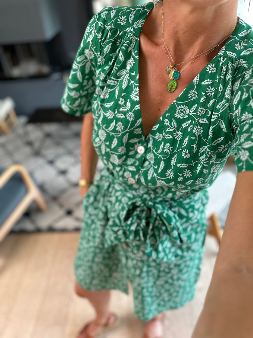 Robe CELIA vert (disponible taille 0, 2 et 3)