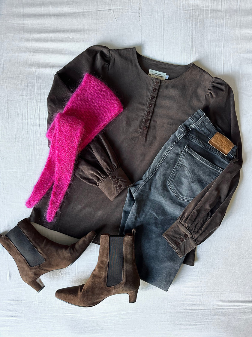 Blouse Lior velours chocolat