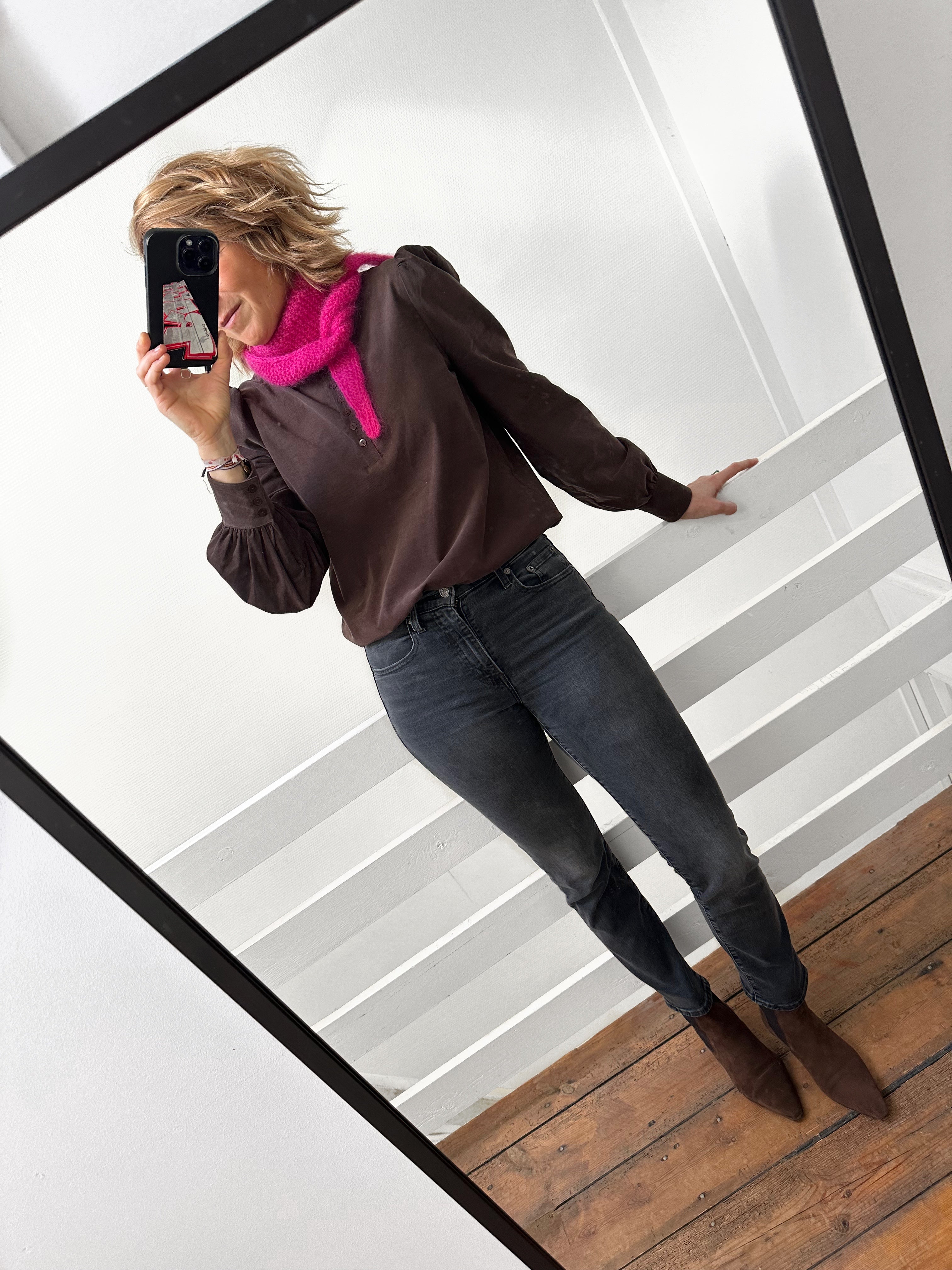 Blouse Lior velours chocolat