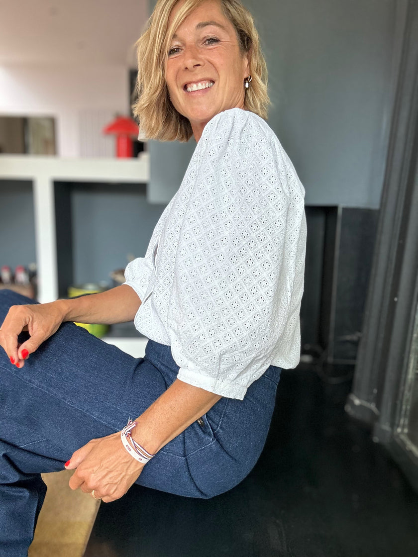 Blouse ELEN broderie anglaise blanche